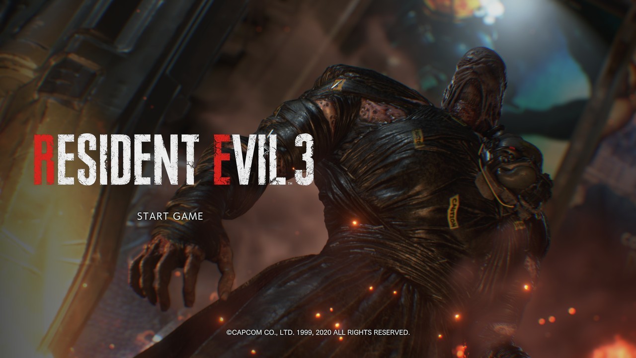 Resident Evil 3 Remake Start Scren Header