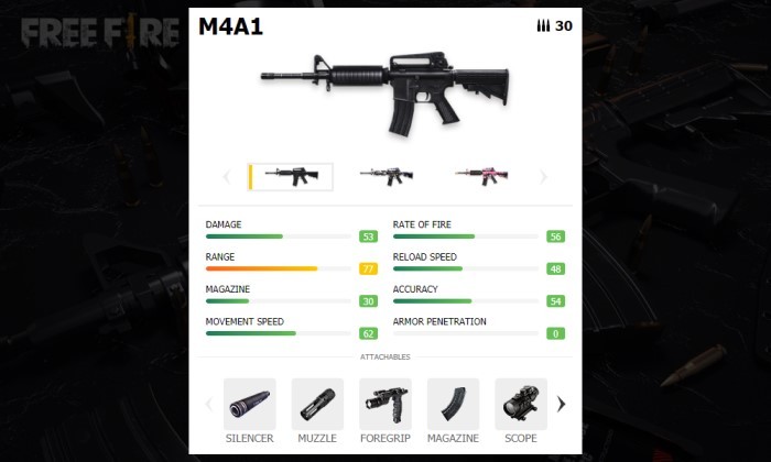 AR Free Fire Berbahaya - M4A1